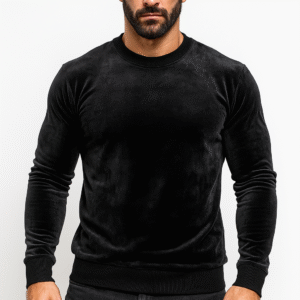 Vigange Black Velvet Luxe Sweatshirt