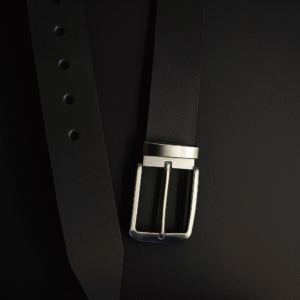 Vigange Signature Black Leather Belt
